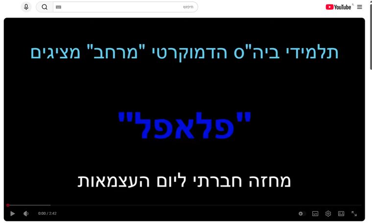 כותרת הפתיחה של הסרטון "פלאפל"